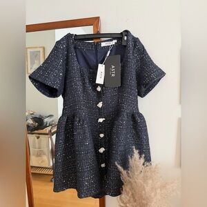 ASTR The Label Navy Tweed Dress (NWT)